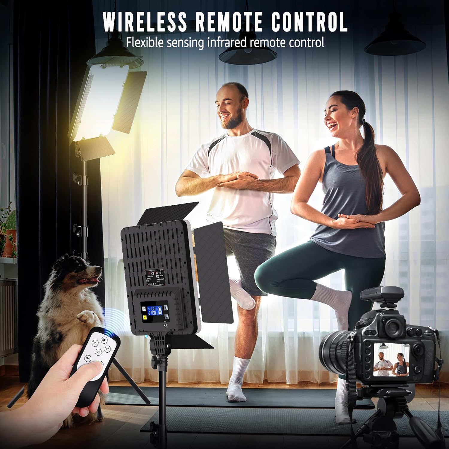 2-Pack Photography Lighting Kit, 36W Bi-Color Studio Lights 2700-6500K CRI 95+, Dimmable LED Video Light Kit with Remote Control & 72” Tripod Stand, Lighting for Video Recording/Photography