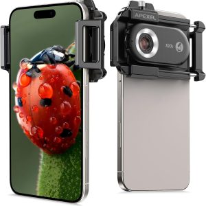 APEXEL Phone Microscope Lens, 100X Phone Micro Lens Nano Zoom for Android/iPhone With LED UV Light/CPL/Universal Clip, Mini Pocket Digital Microscope, Portable Smartphone micro lens Camera Attachments